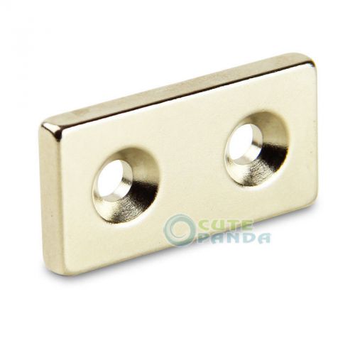 N35 Hole:5mm Magnet Block 40*20*5mm Rare Earth Neodymium 2 Countersunk Strong