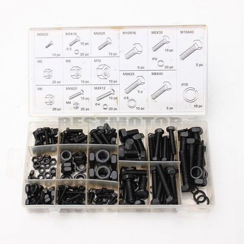 240pc nylon screws nut and bolt washer lock assortment kit set m4 m5 m6 m8 m10 for sale
