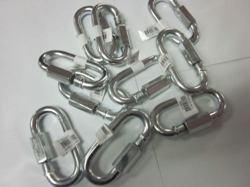 LOT OF ~ 10 ~ 10mm 3/8&#034; X 3-1/2&#034; ZINC PLATED HOOK QUICK LINKS LINK BOAT HOLD ETC