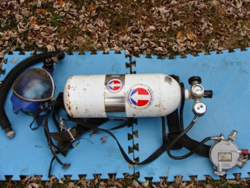 Vtg survivair scba u.s. divers harness mask steel tank gauge msha tc-13f-45 for sale