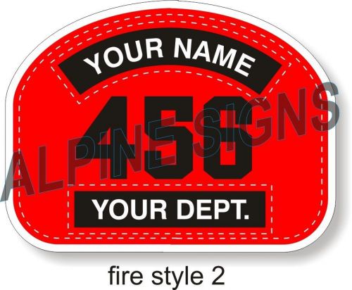 Fire Firefighter Helmet Shield sticker - Style 2 - Custom just for You! 4.2&#034;x3.2