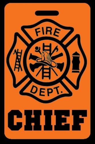 Orange CHIEF Firefighter Luggage/Gear Bag Tag - FREE Personalization-New