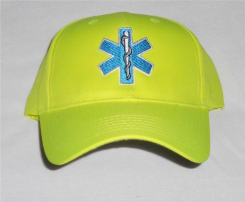 Emt/ ems  hat hi viz  hi vis star of life safety yellow for sale