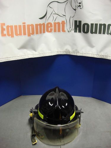 Cairns n660c metro black firefighting firemen helmet 4.5&#034; faceshield and neck #8 for sale