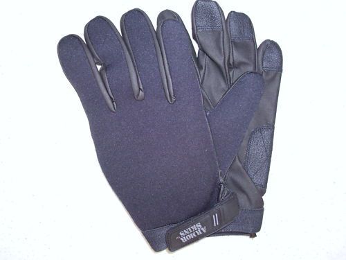 NEW - Black Armor Skins POLICE Tactical Neoprene SWAT Gloves - XL