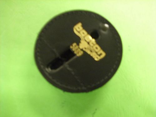 Clip-on  smaller round  leather badge holder for sale