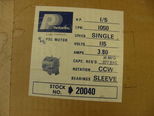 Lug condenser fan motor packard 20040 new in box for sale
