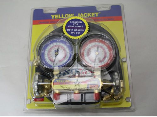 Yellow jacket 42044 heat pump manifold with 60&#034; plus ii black hoses for sale