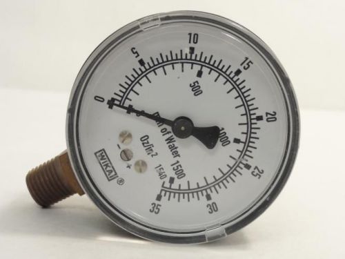 138633 New-No Box, Wika 9851801 Low Pressure Gauge 2&#034; Dial Size, 1/4&#034; NPT