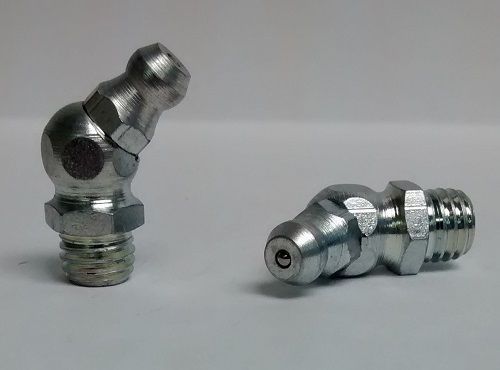 British Grease Zerk 3/8-20 BSF 45 Degree 11mm Hex Fitting 2 Pcs