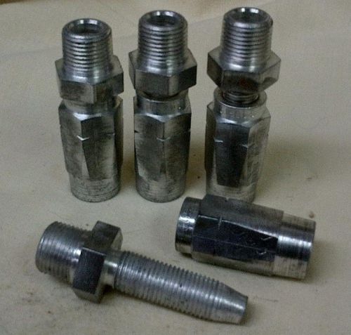 Lot of 4 reusable hose fittings male 3/8&#034; npt x -6 (3/8&#034;) hose nos for sale