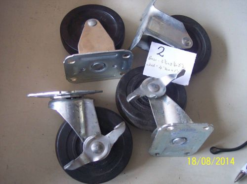 set of 4 USED 3-3/4&#034; WAGNER Swivel Caster Polyurethane Wheel casters - #2make of
