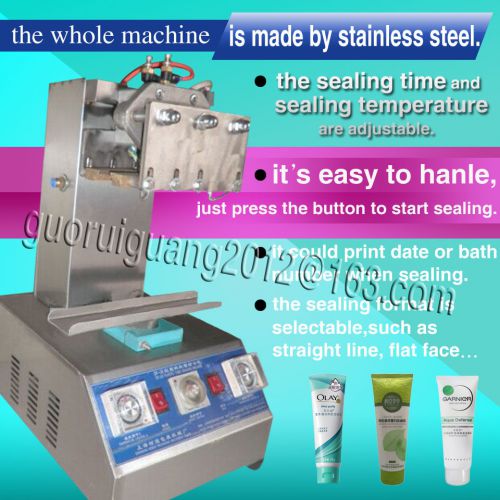 DHL shipping pneumatic tube sealing machine for toothpaste,cream,cosimetic