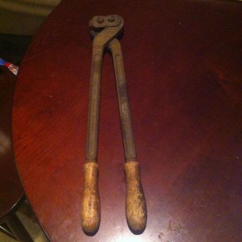Antique Steel Strapping Machine Shop Tool Wood Handles - HANLINE SYSTEM