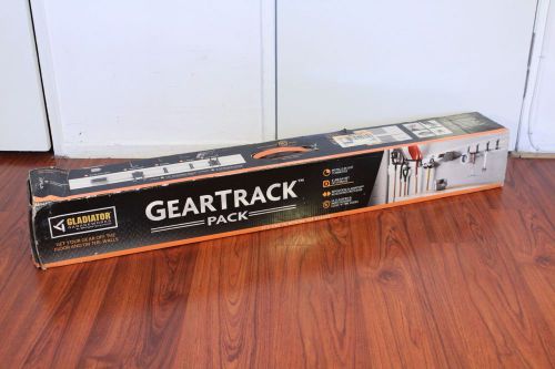 New +box geartrack gladiator garage wall organizer rack w/ tool storage buckets for sale