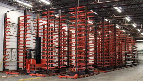Frazier Cantilever Racks 22&#039; Tall Single Sided w/ 24&#034; Arms - Wholesale Lot Used