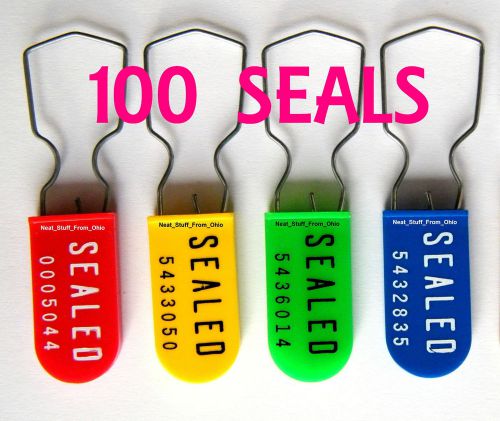 Security seals 100 pieces - padlock style,  various colors  - higher security for sale