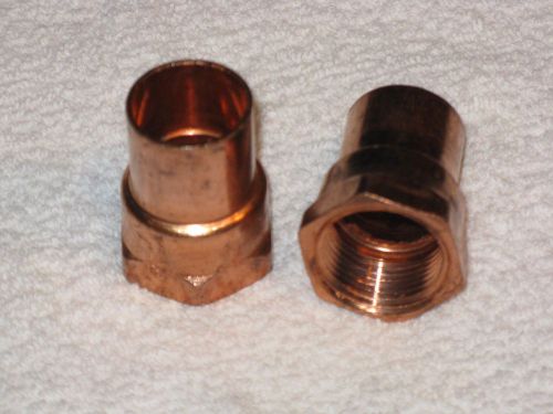 Lot of 2 copper fitting female adapter 3/4fmpt x 7/8 coupling x2 for sale