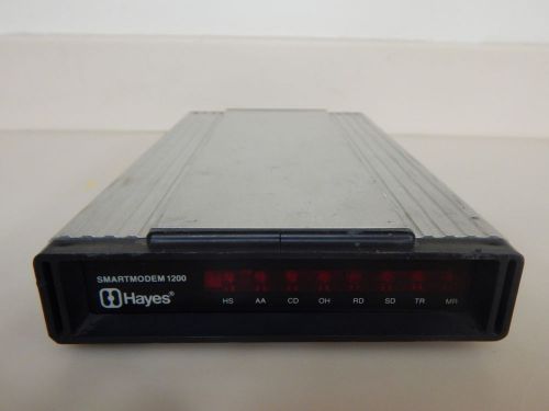 Vintage Hayes SmartModem 1200 External Baud Dial-Up Modem
