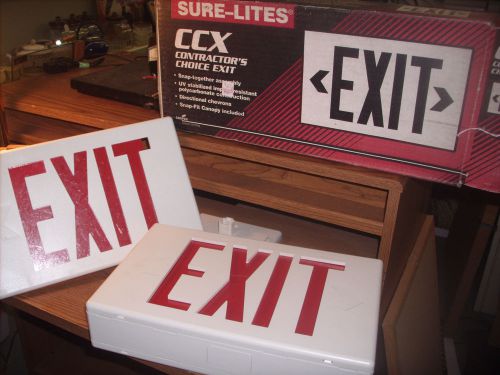 Sure-lites contractor&#039;s choice exit sign single or double faced white/red new for sale
