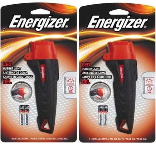 2 Original Genuine Energizer Eveready ENRUB22 LED Flashlight Rubber Flash Light