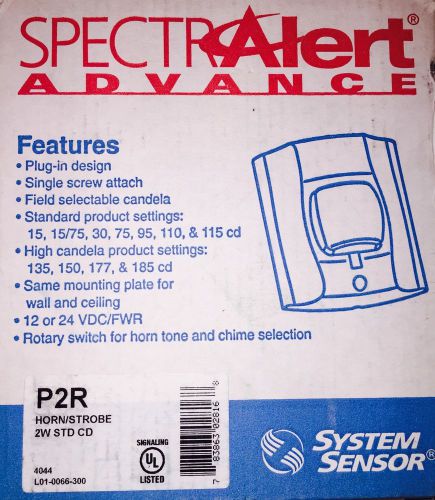 System sensor horn/strobe p2r 2w std cd . for sale