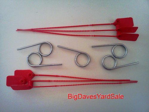 6 - red tamper seals and  5 -  fire extinguisher lock pins for sale