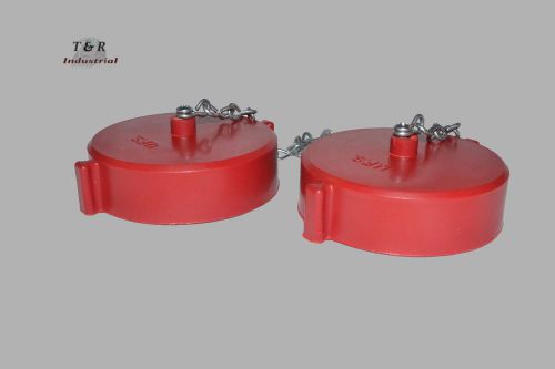 2pk fire hydrant adapter cap and chain 2-1/2&#034; nst(f) polycarbonate red for sale