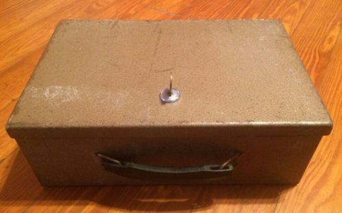 Vintage rockaway metal stashbox lockbox safe with lock &amp; key for sale