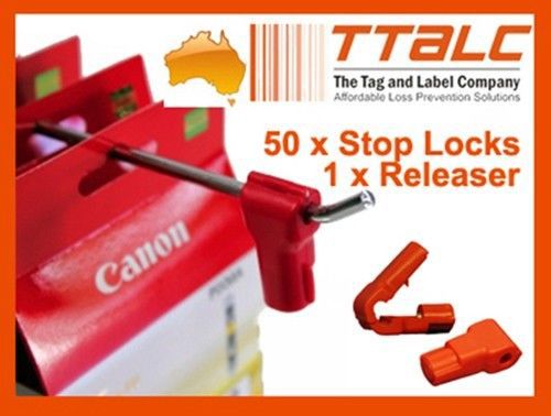 50 x anti sweep lock - stoplok &amp; 1 x detacher - stops shop theft for sale