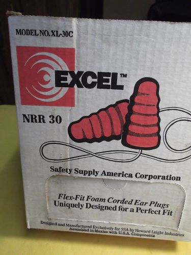 EAR PLUGS FLEX-FIT FOAM CORDED EXCEL MODEL XL-30C 1 BOX 100 PAIRS