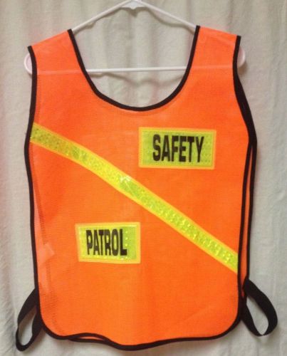 Safety Patrol Vest Reflective Fluorescent Orange XL Police Traffic Construction