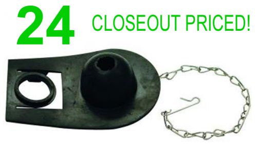 CLOSEOUT! 24 NEW FLAPPER VALVE FLUSHER TOILET TANK BALLS W/ CHAIN,PLUMBING