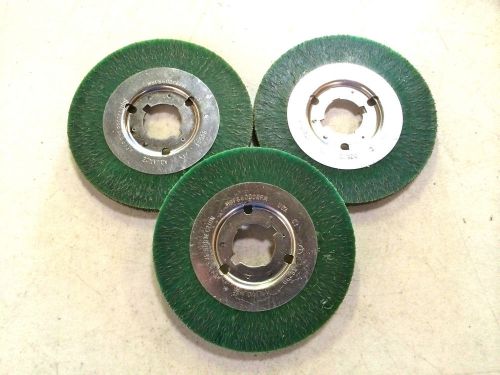 3 NEW USA 6&#034; X 1-1/4&#034; CRIMPED WIRE WHEEL BRUSHES ENCAPSULATED #83533