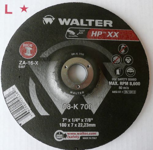 08-K 700 WALTER 7&#034;X1/4&#034;X7/8&#034; HP XX Premium Performance Grinding Wheels (25 pack)