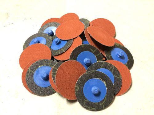 3M 2&#034; ROLOC SANDING ABRASIVE DISCS 100 GRIT 25 PACK  USA MADE