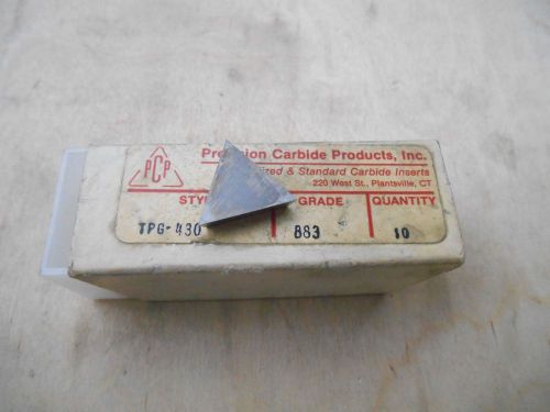 PCP CARBIDE INSERTS , TPG 430 , GR. 883 , 8 INSERTS
