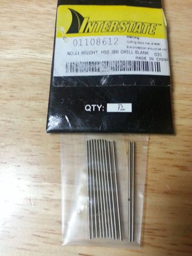 Interstate - Drill Blanks  0.0390 | Drill Blank Size (Wire): #61  Lot of 12