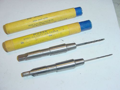 2 morse taper shank  drill bits - 1/16&#034; and 3/32&#034; - new for sale