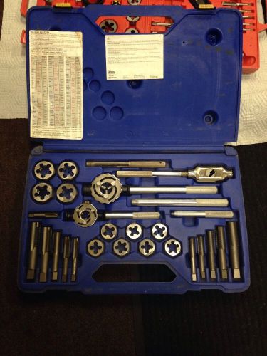 IRWIN HANSON TAP AND DIE SET  LARGE SET FROM 97606  28 PIECES IN CASE