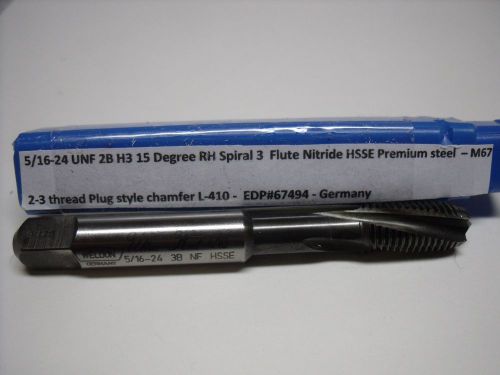 5/16-18 unc 3b h3 nitride 39 degree r.h. 3 spiral flutes hsse tap – m64 for sale