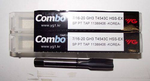 3pc 7/16-20 YG1 Combo Tap Spiral Point Taps for Multi-Purpose Coated