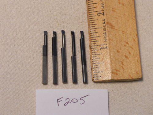 5 used solid carbide boring bars. 1/8&#034; shank. micro 100 style. b-100500 (f205} for sale