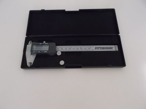 Pittsburgh 6&#034; digital caliper with metric and sae fractional readings like-new for sale