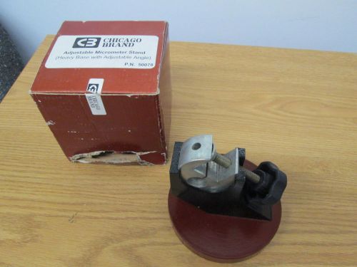 Chicago adjustable micrometer stand heavy base with adjustable angle # 50078 for sale