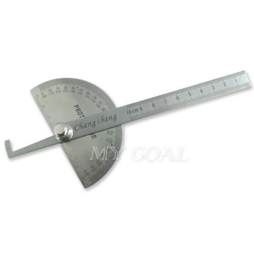 Stainless Protractor Round Head Angle Finder Craftsman Ruler Machinist Tool