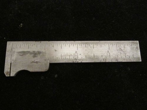 Brown &amp; sharpe no. 385 4&#034; machinist steel caliper rule fine usable condition for sale