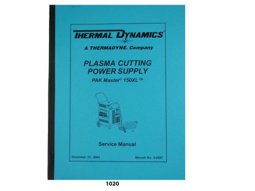 Thermal dynamics pakmaster 150xl plasma cutter service manual *1020 for sale