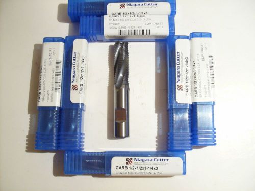 Niagara cutter 1/2 inch altin coated carbide roughing endmills. new. 7pcs.4flute for sale