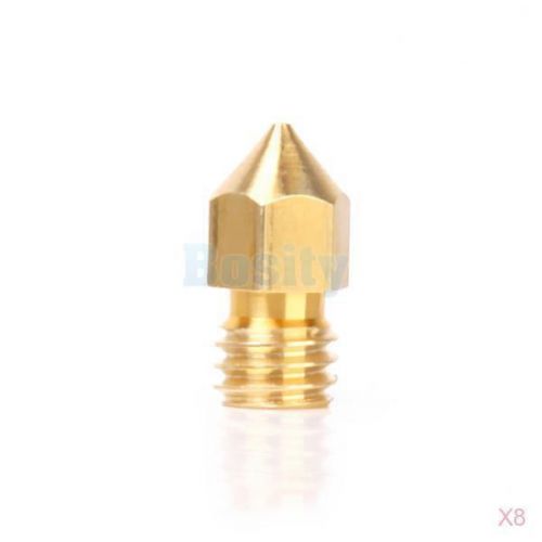 8pcs 0.4mm copper extruder nozzle print head for 1.75mm makerbot mk8 3d printer for sale